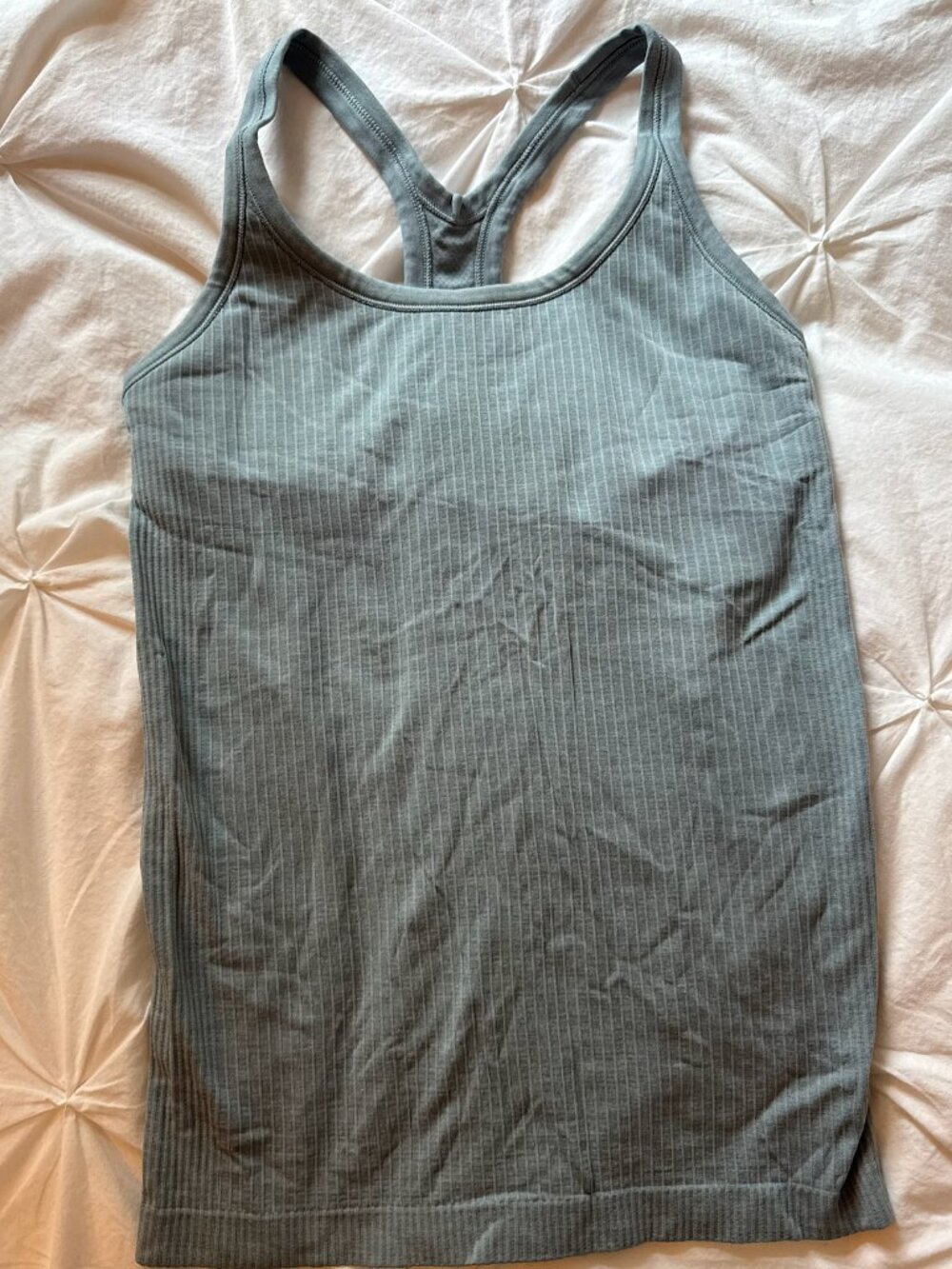 Lululemon Ribbed Racerback Tank — Sage/Grey — Size 6